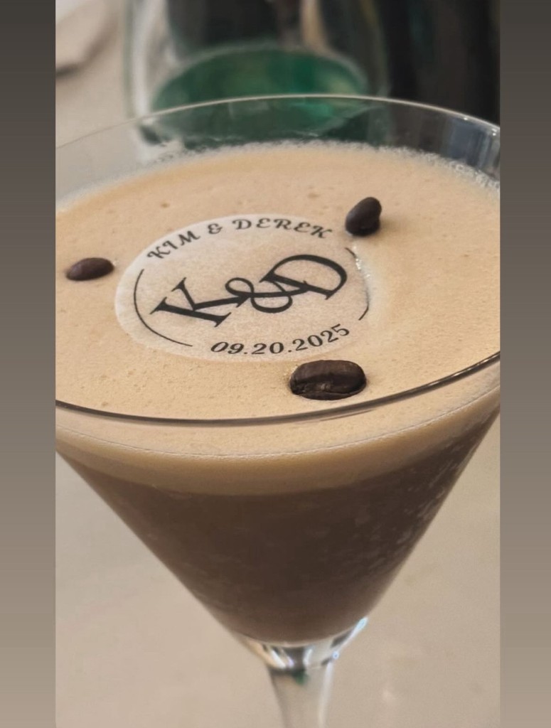 Espresso martini with custom monogram at The Commons 1854