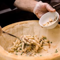 Parmesan wheel pasta station at The Commons 1854