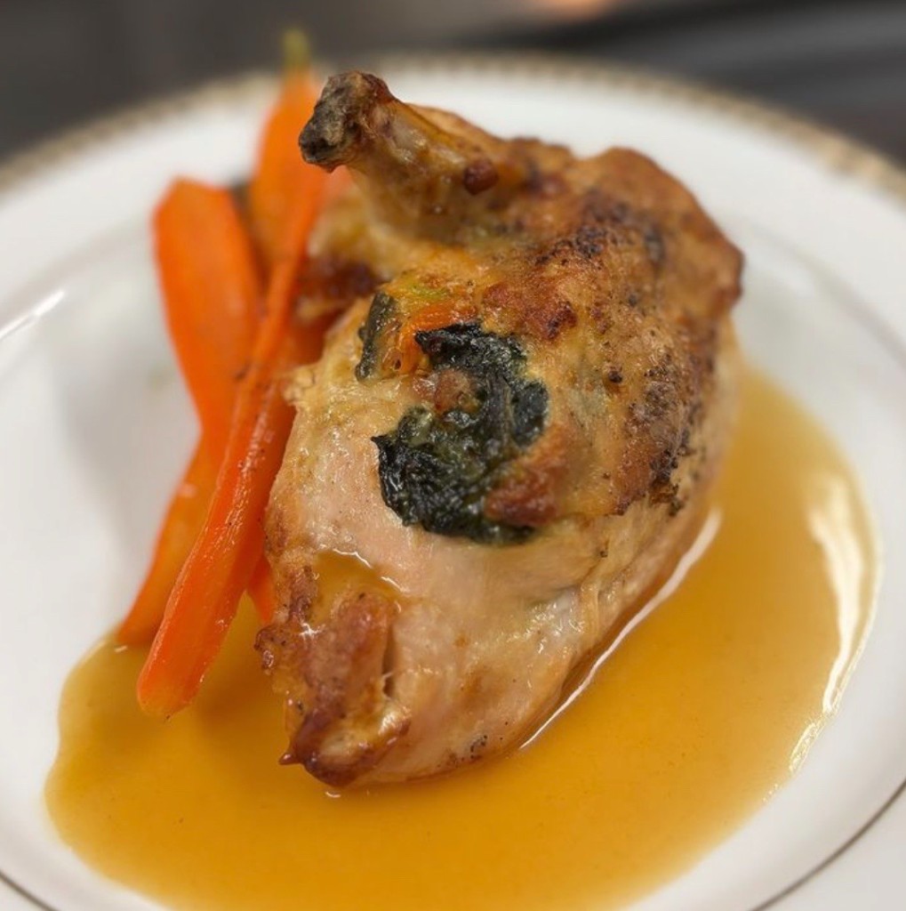 Stuffed chicken with carrots at The Commons 1854
