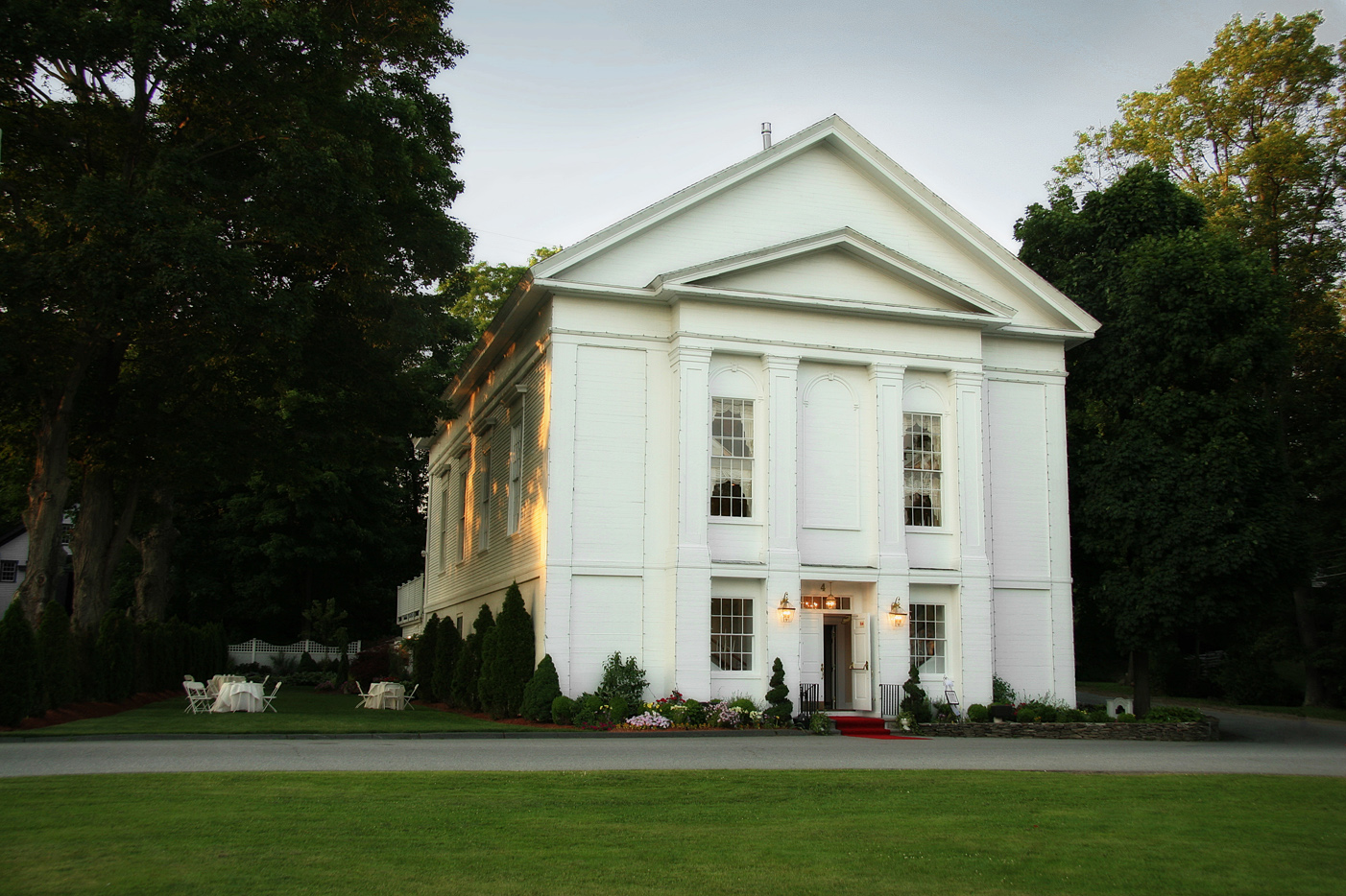 The Commons 1854 wedding venue exterior — historic white building in Topsfield Massachusetts